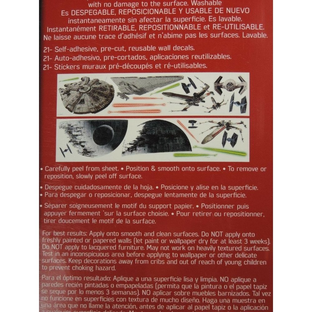 Disney Star Wars 21 Wall Decals Stickers Removable Repositionable Reusable Home - Picture 6 of 12